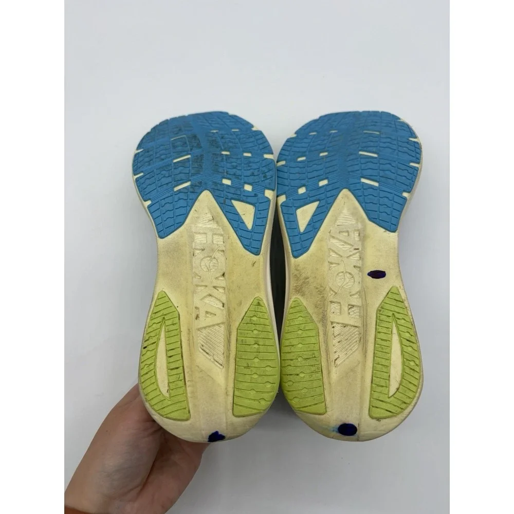 Hoka Cielo Road Running Shoes W 11.5 M 10 Blue‎ Neon Green Lightweight Mesh